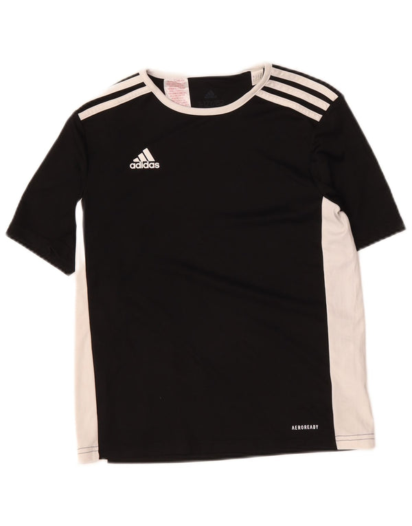 Adidas Boys Aeroready T-Shirt Top 11-12 år Sort Colourblock Polyester