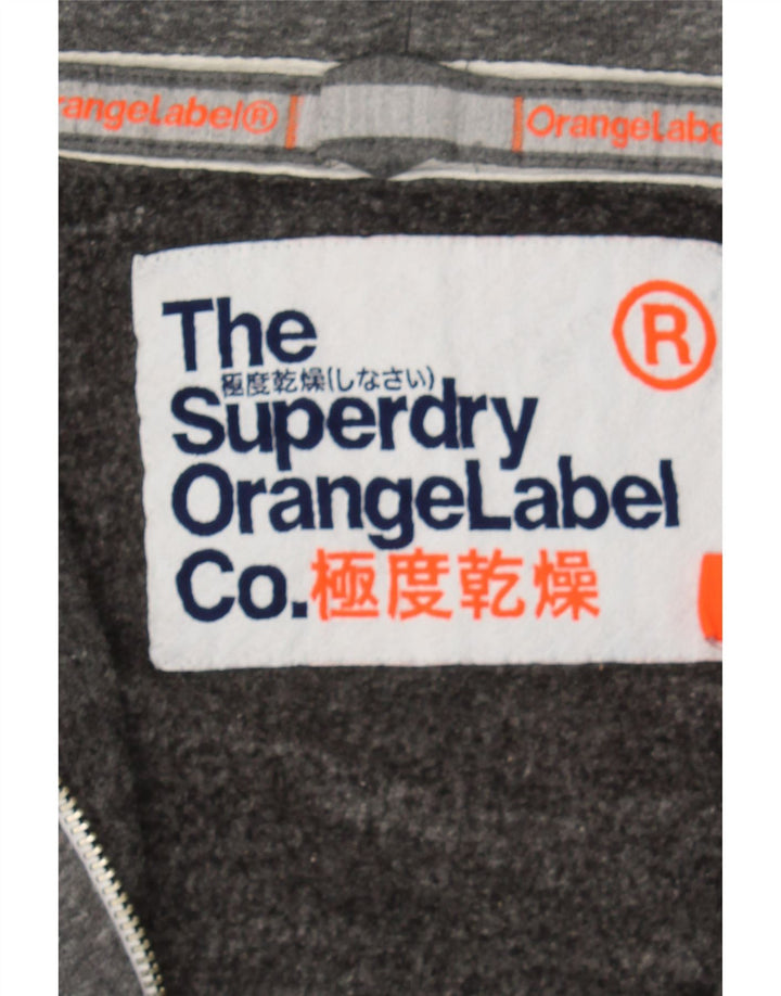 SUPERDRY Womens Zip Hoodie Sweater UK 10 Small Grey Flecked Polyester Vintage Superdry and Second-Hand Superdry from Messina Hembry 