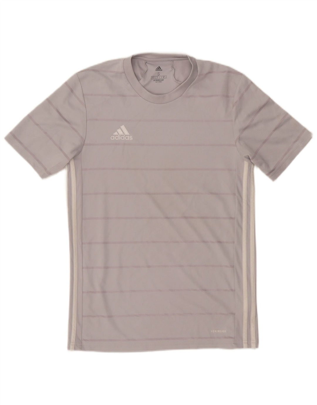 Adidas Aeroready T-shirt top til mænd, lille grå stribet polyester
