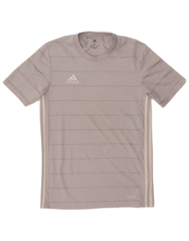 Adidas Aeroready T-shirt top til mænd, lille grå stribet polyester