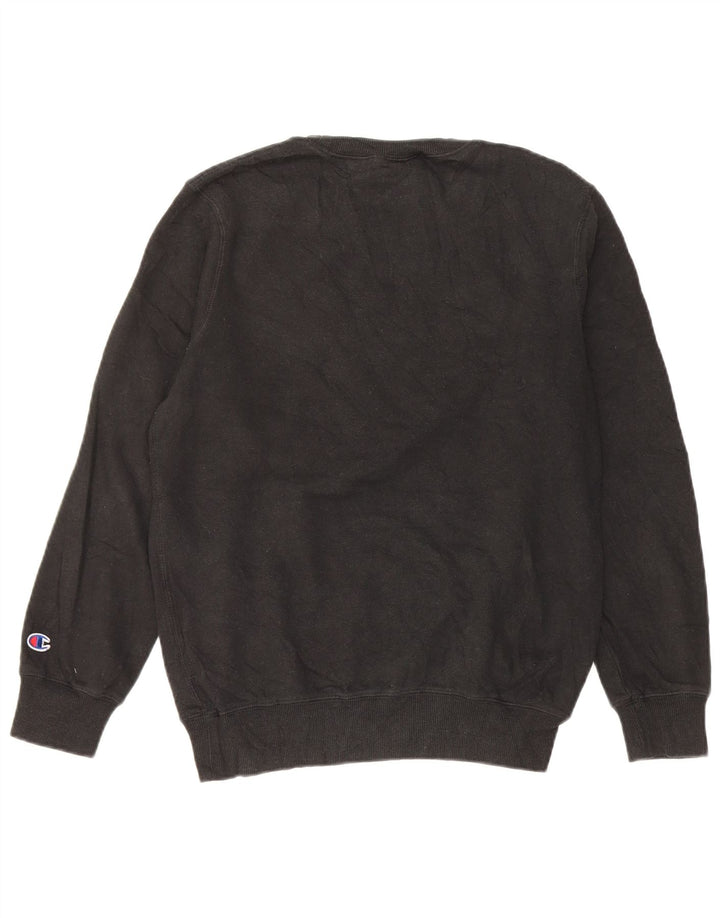Champion Boys Graphic Sweatshirt Jumper 11-12 Years Black Cotton