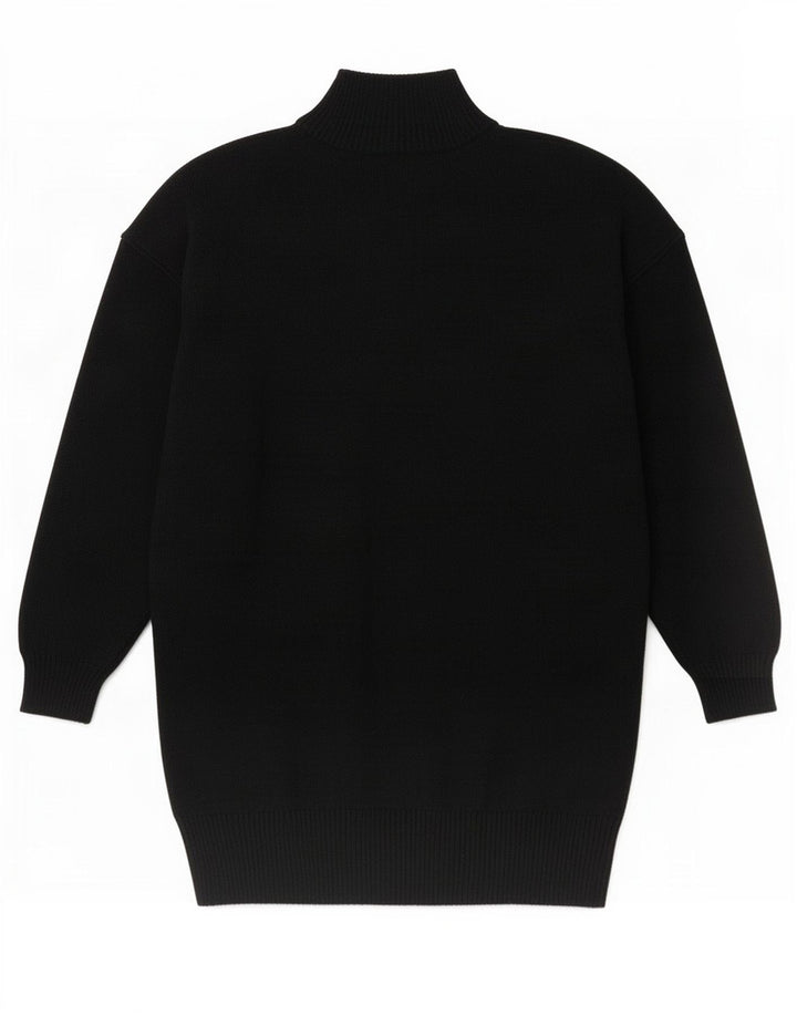 Jaeger Pull col boutonné pour femme EU 38 en laine d'agneau noir moyen