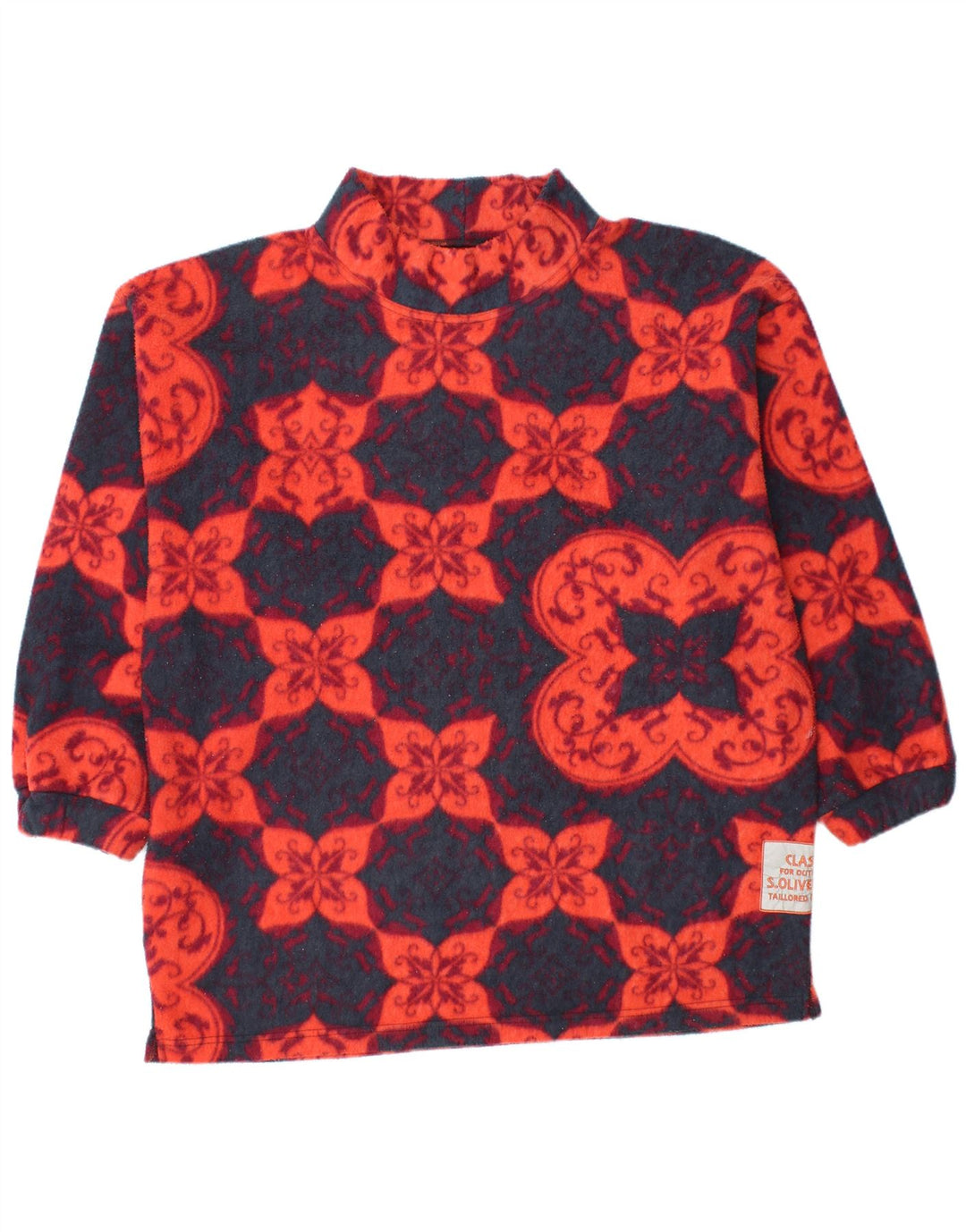S.Oliver Mens Fleece Jumper XL Navy Blue Floral Polyester