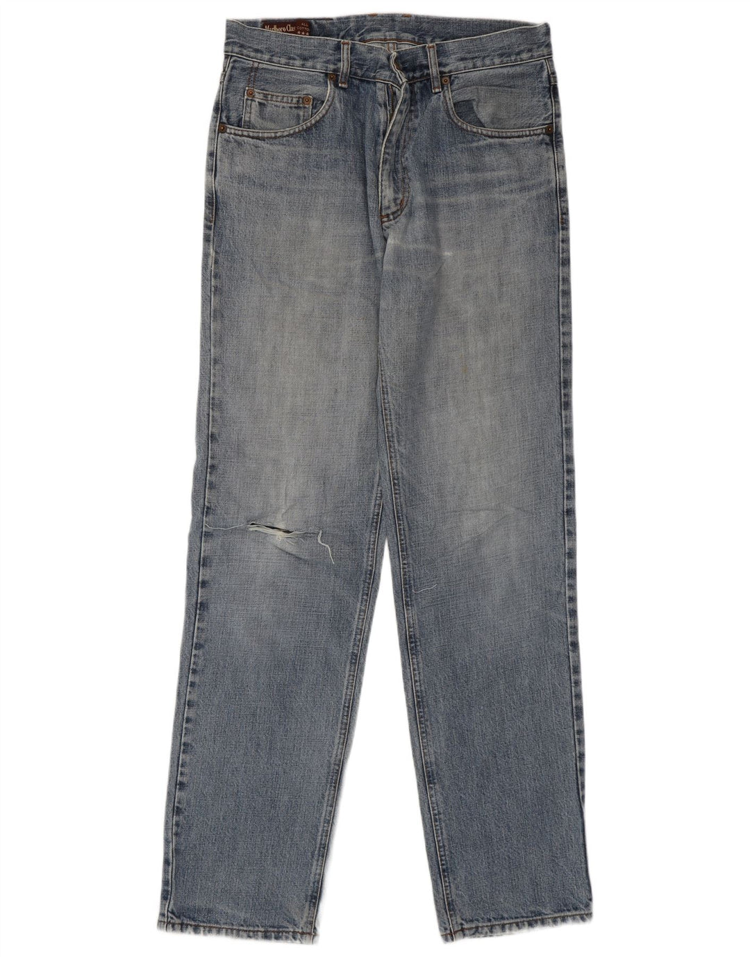 Marlboro Classics Mens Distressed Straight Jeans W32 L34 Blue Cotton