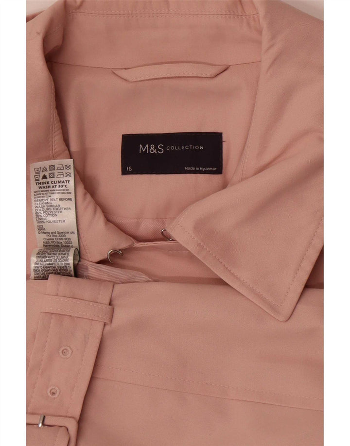 Marks & Spencer Damen Trenchcoat UK 16 Large Rosa Polyester