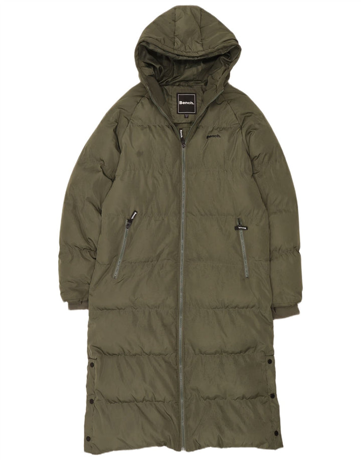 Cappotto imbottito oversize con cappuccio da donna Bench UK 16 grande poliestere kaki