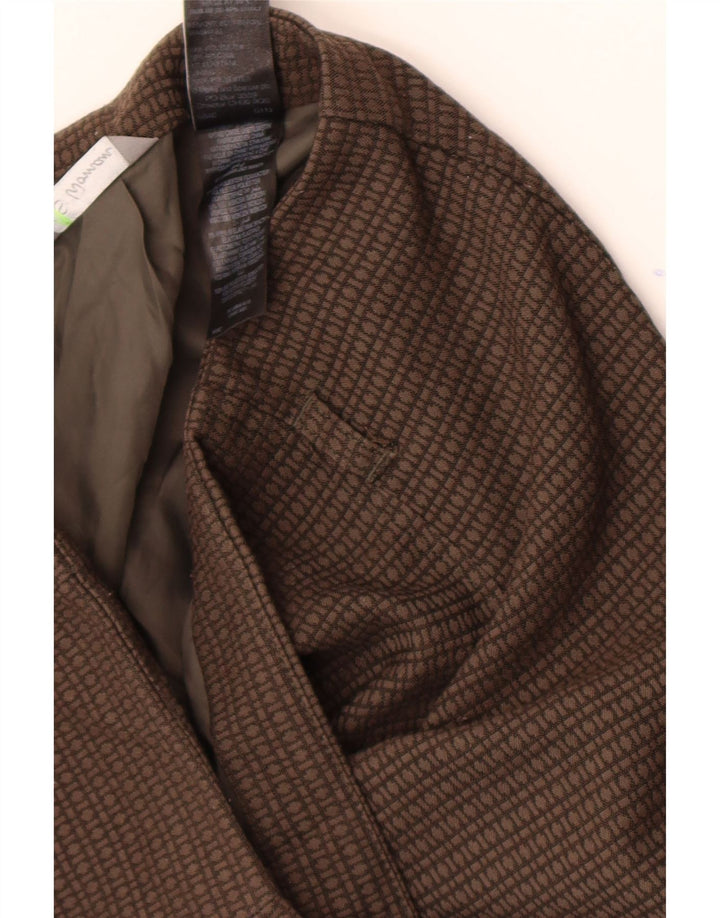 Marks & Spencer Pencil Nederdel til kvinder W32 Stor brun geometrisk polyester