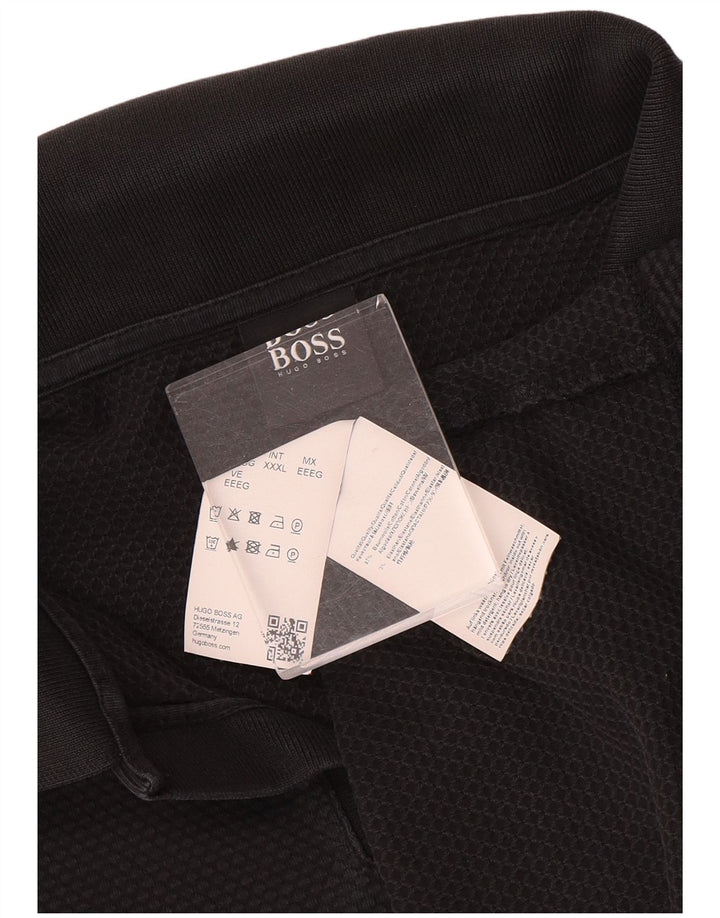 Hugo Boss Mens Polo Shirt 3XL Black Cotton