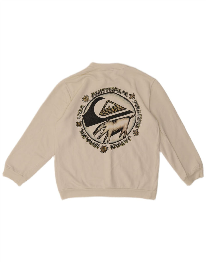 Pulover cu grafică Quiksilver pentru băieți, 11-12 ani, alb