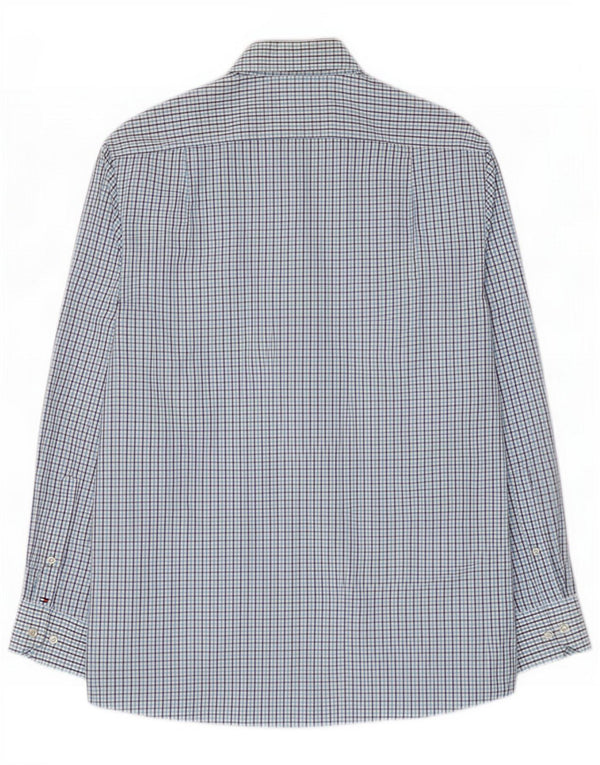Tommy Hilfiger Chemise homme Taille 15 Coton à carreaux bleu moyen