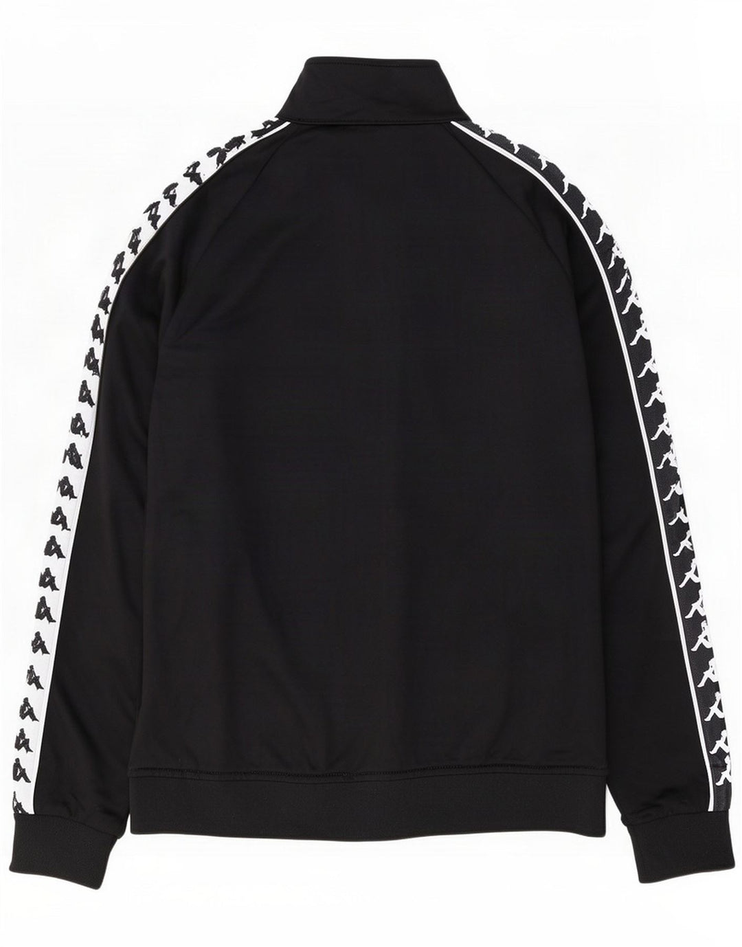 Kappa Womens Graphic Tracksuit Top Jacket UK 14 Medium Black Colourblock