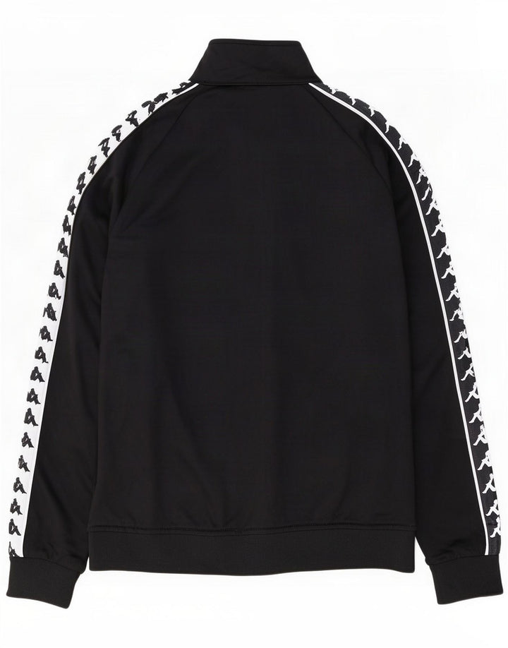 Kappa Womens Graphic Tracksuit Top Jacket UK 14 Medium Black Colourblock