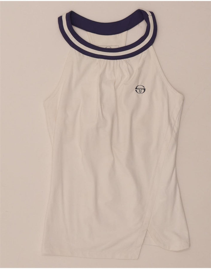 Sergio Tacchini Womens Vest Top UK 4 XS White Nylon
