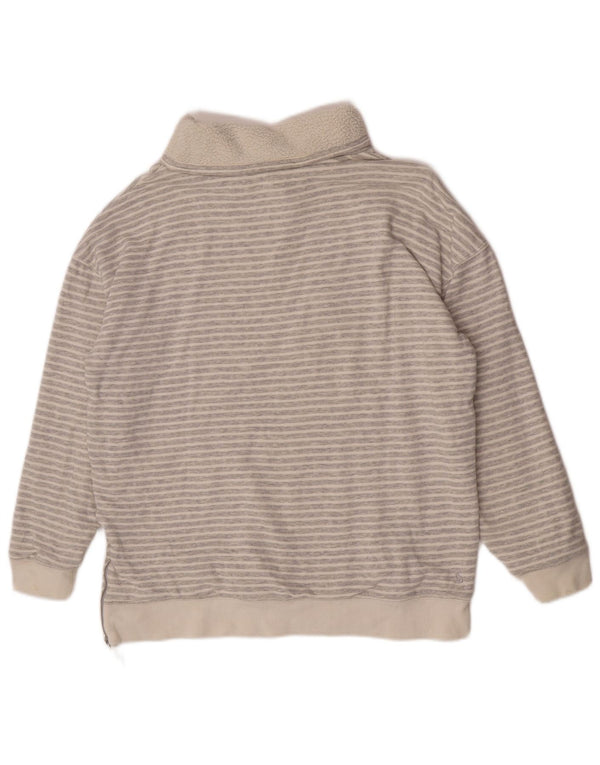 Joules Dame Roll Neck Jumper Sweater UK 12 Medium Grey Pinstripe