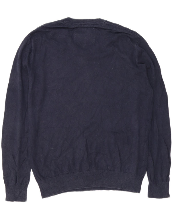 Jack Wills Ανδρικό πουλόβερ με λαιμόκοψη με V λαιμόκοψη XL Navy Blue Cotton