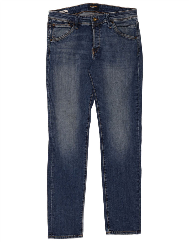 Jack & Jones Mens GLENN Slim Jeans W32 L32 Blue Cotton