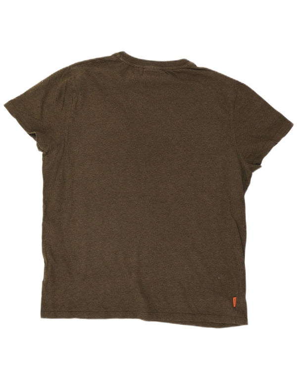 Superdry Mens T-Shirt Top 2XL Khaki Cotton