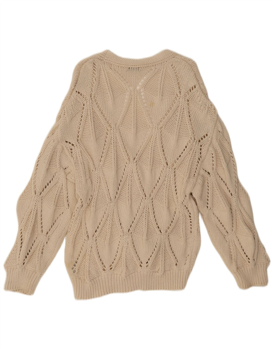 Zara Womens Cardigan Sweater UK 14 Medium Beige Cotton