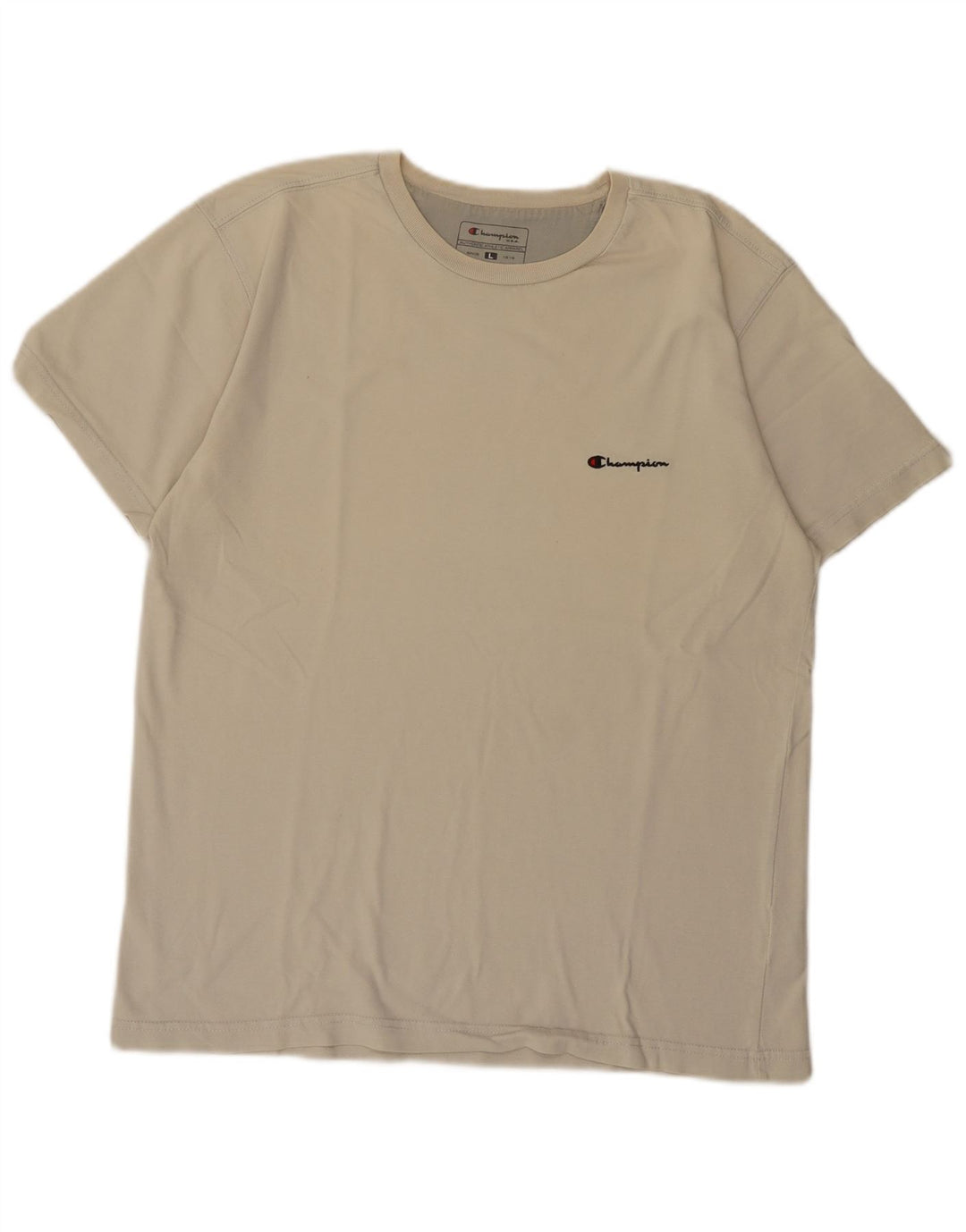 Champion Mens T-Shirt Top Large Beige Cotton