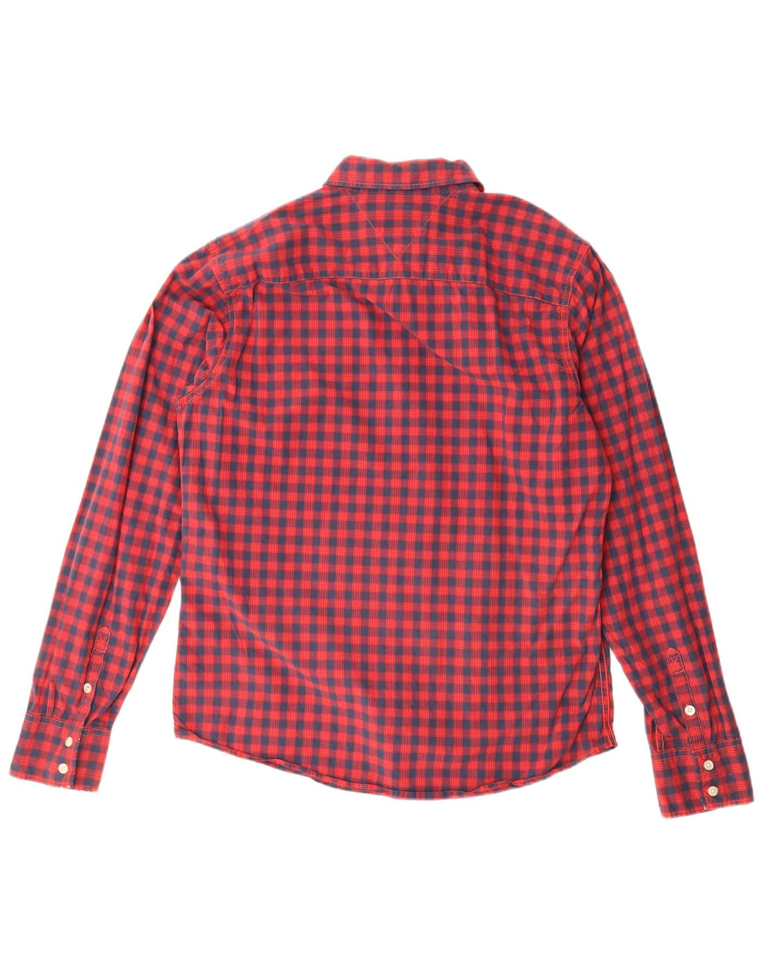 Tommy Hilfiger Mens Shirt Large Red Check Cotton