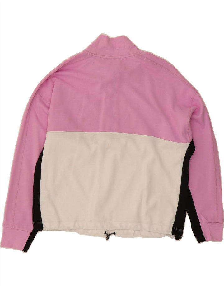 DKNY Womens Oversized Sweatshirt Jumper UK 16 Large Pink Colourblock Vintage Dkny and Second-Hand Dkny from Messina Hembry 