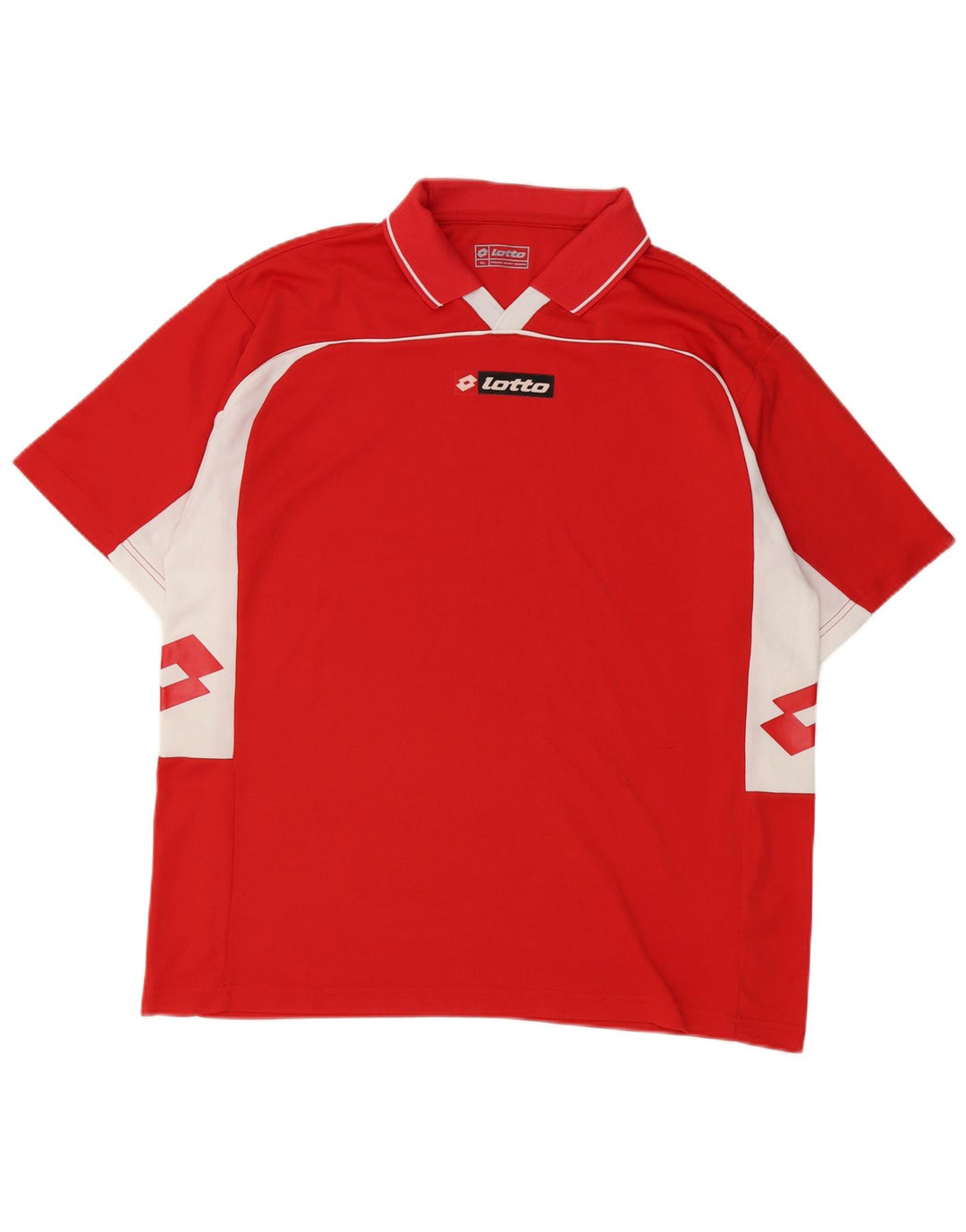 Lotto Mens Graphic Polo Shirt XL Red Colourblock Polyester