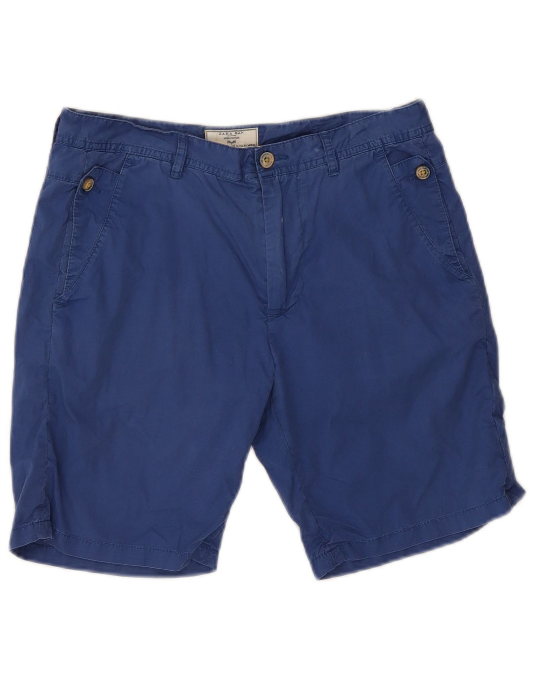 Zara Mens Chino Shorts EU 38 Small W30 Blue
