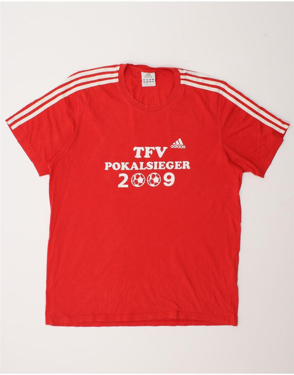 Adidas Mens Graphic T-Shirt Top UK 46/48 XL Red Cotton