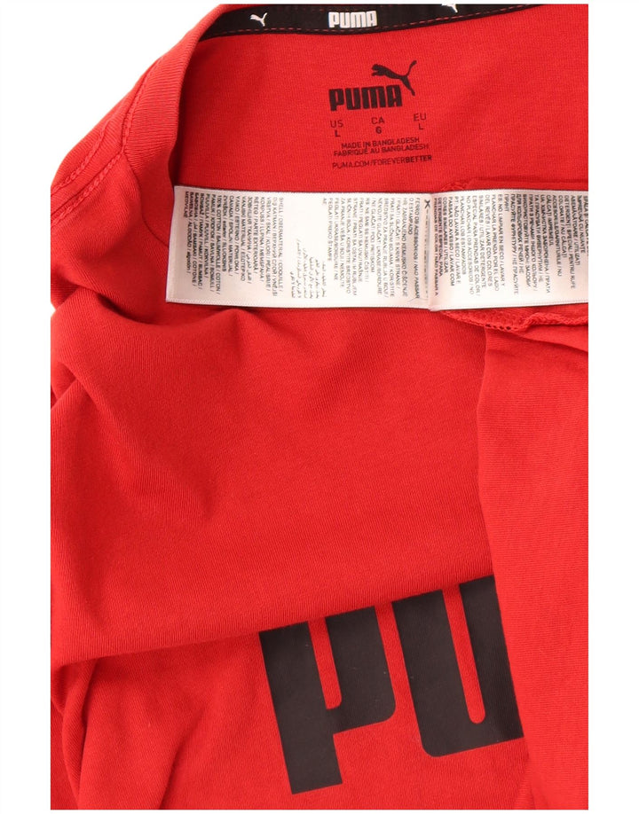 PUMA Mens Graphic T-Shirt Top Large Red Cotton