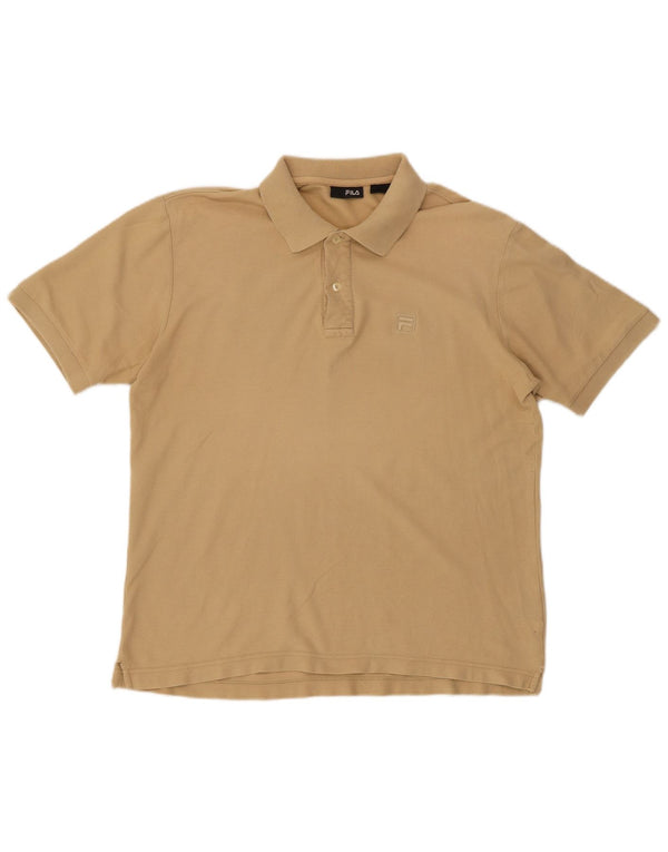Fila Mens Short Sleeve Regular Fit Polo Shirt Medium Beige