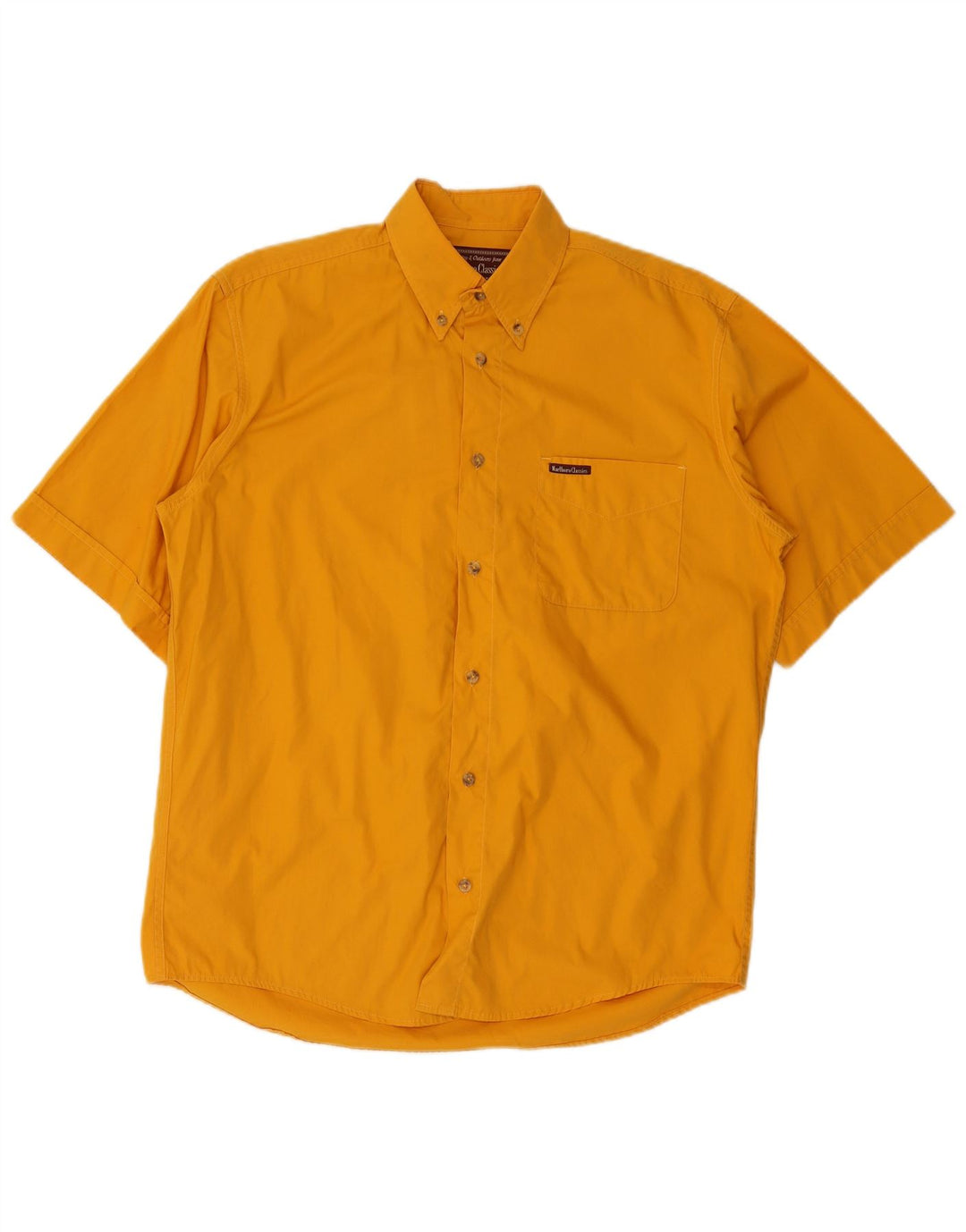 Camisa masculina de manga curta Marlboro Classics algodão amarelo médio