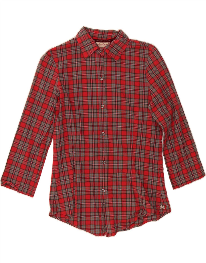 MARLBORO CLASSICS Womens 3/4 Sleeve Shirt EU 42 Large Red Check Cotton Vintage Marlboro Classics and Second-Hand Marlboro Classics from Messina Hembry 