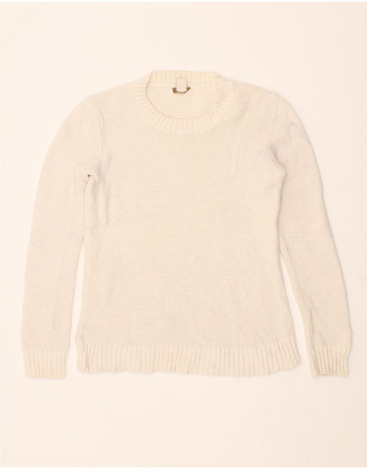 J. CREW Womens Crew Neck Jumper Sweater UK 2 2XS Off White Cotton Vintage J. Crew and Second-Hand J. Crew from Messina Hembry 