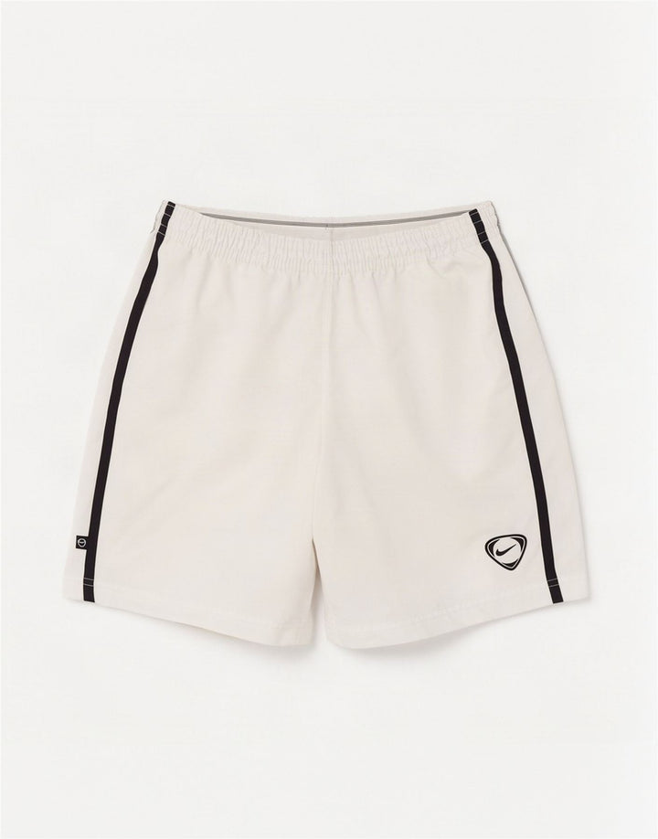 Nike Pantalones cortos deportivos para hombre UK 31/33 Medio Blanco Poliéster