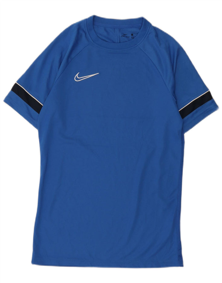 NIKE Mens Dri Fit T-Shirt Top Small Blue Colourblock Polyester