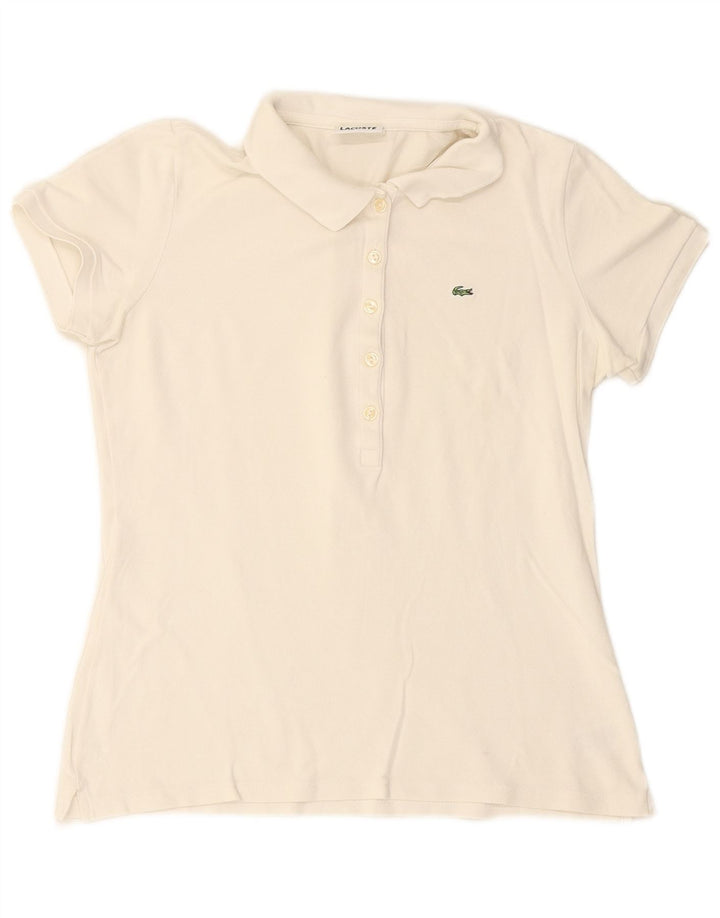 LACOSTE Poloskjorte til kvinder str. 44 Stor hvid bomuld