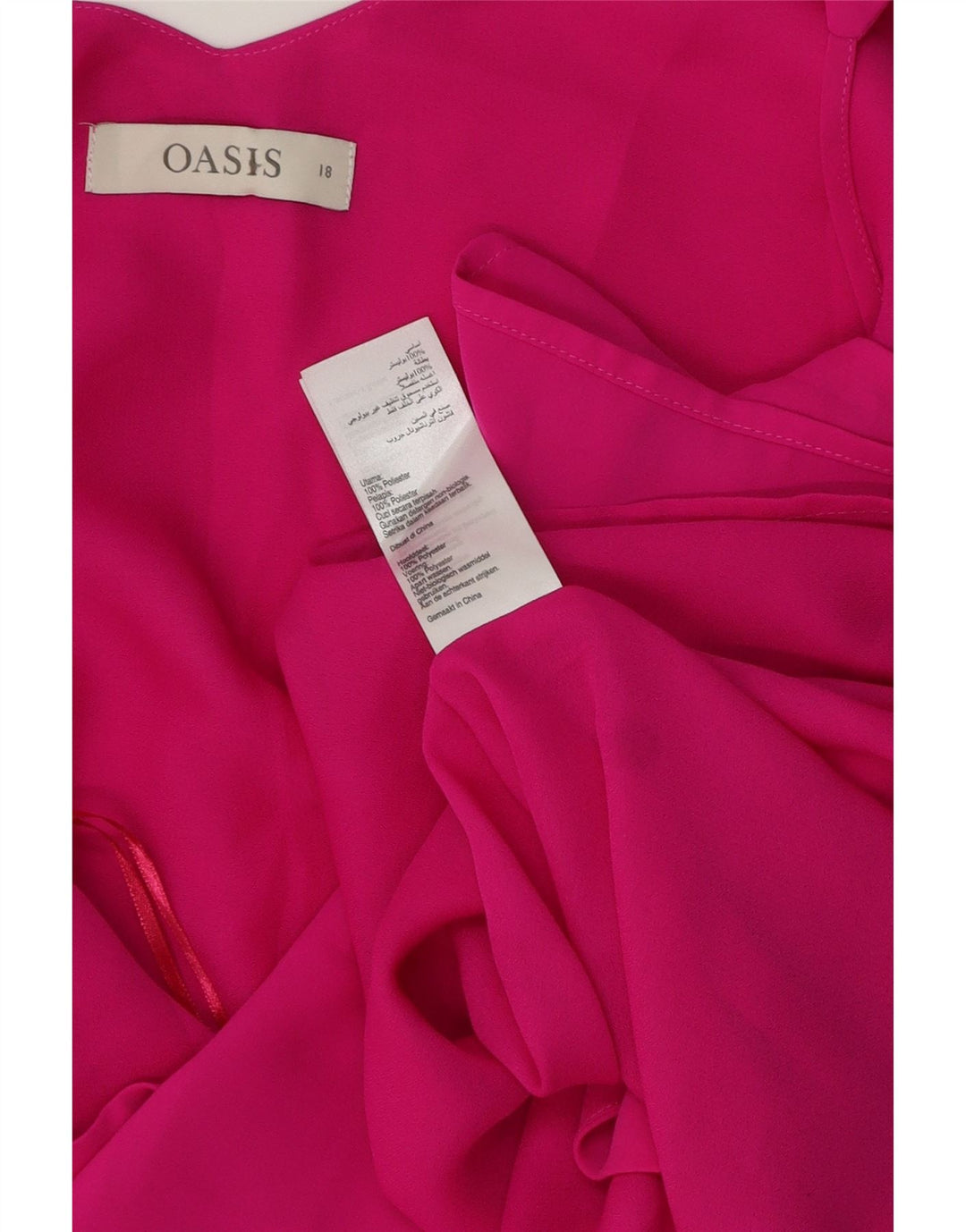 Oasis Womens Crop Cami Top UK 18 XL Pink Polyester
