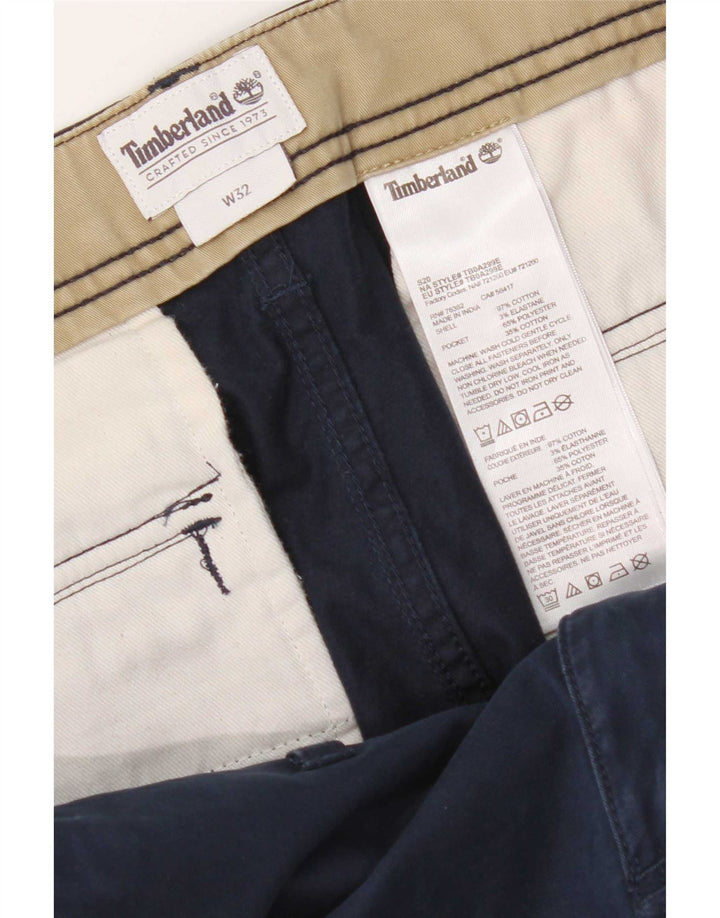 Timberland Mens Cargo Shorts W32 Medium Navy Blue Cotton