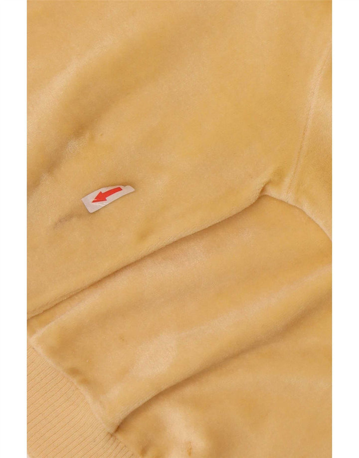 Vintage Womens Velour Sweatshirt Jumper IT 50 XL Yellow