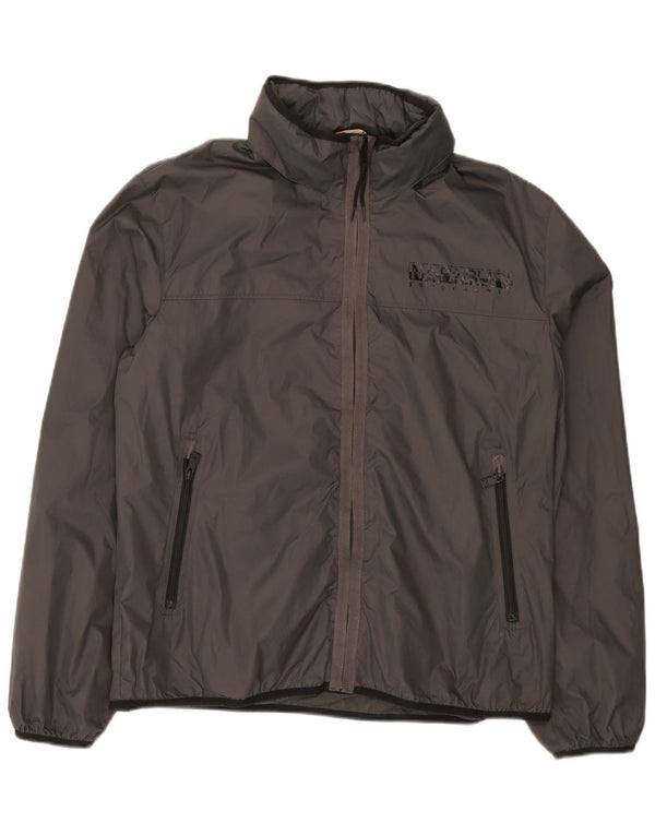 Napapijri Herren-Regenjacke mit Kapuze, UK 42, XL, Grau, Polyamid