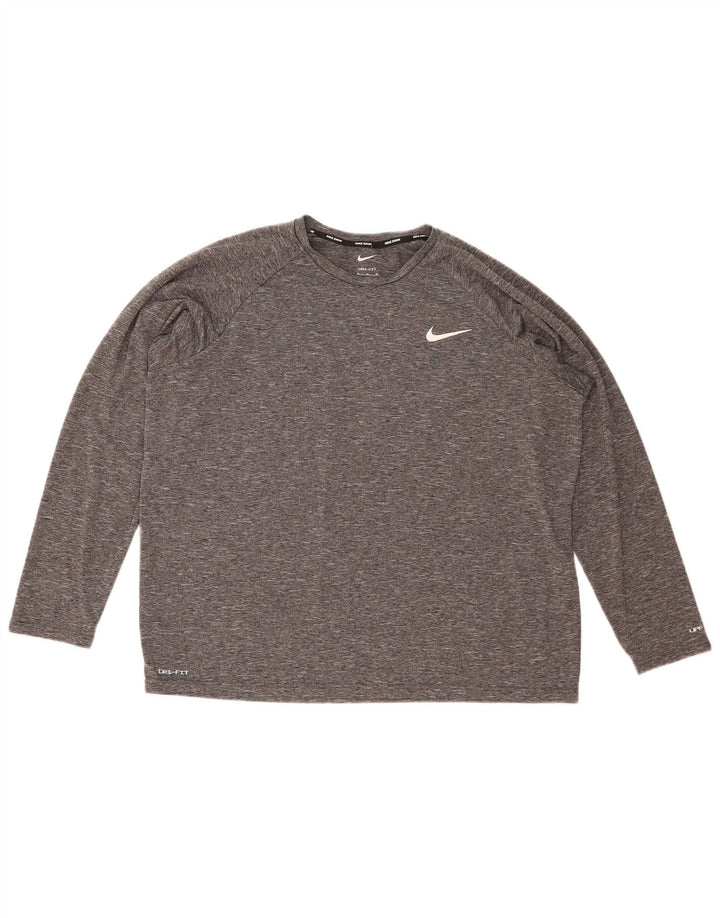 Nike Mens Dri Fit Top Long Sleeve XL Grey Flecked
