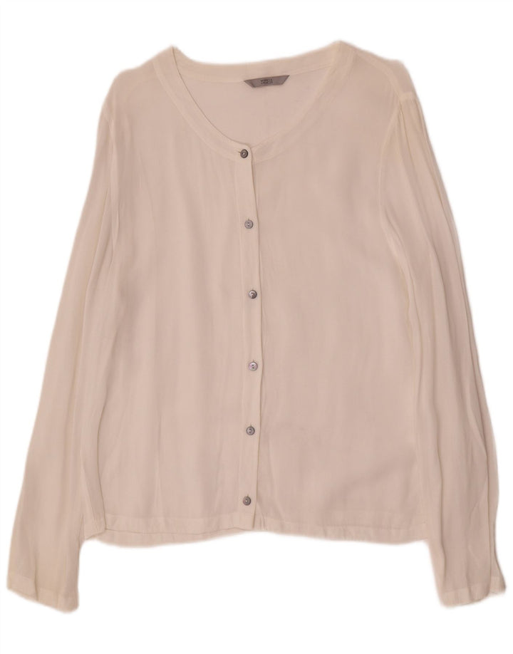 Marks & Spencer skjortebluse til kvinder UK 16 Large White