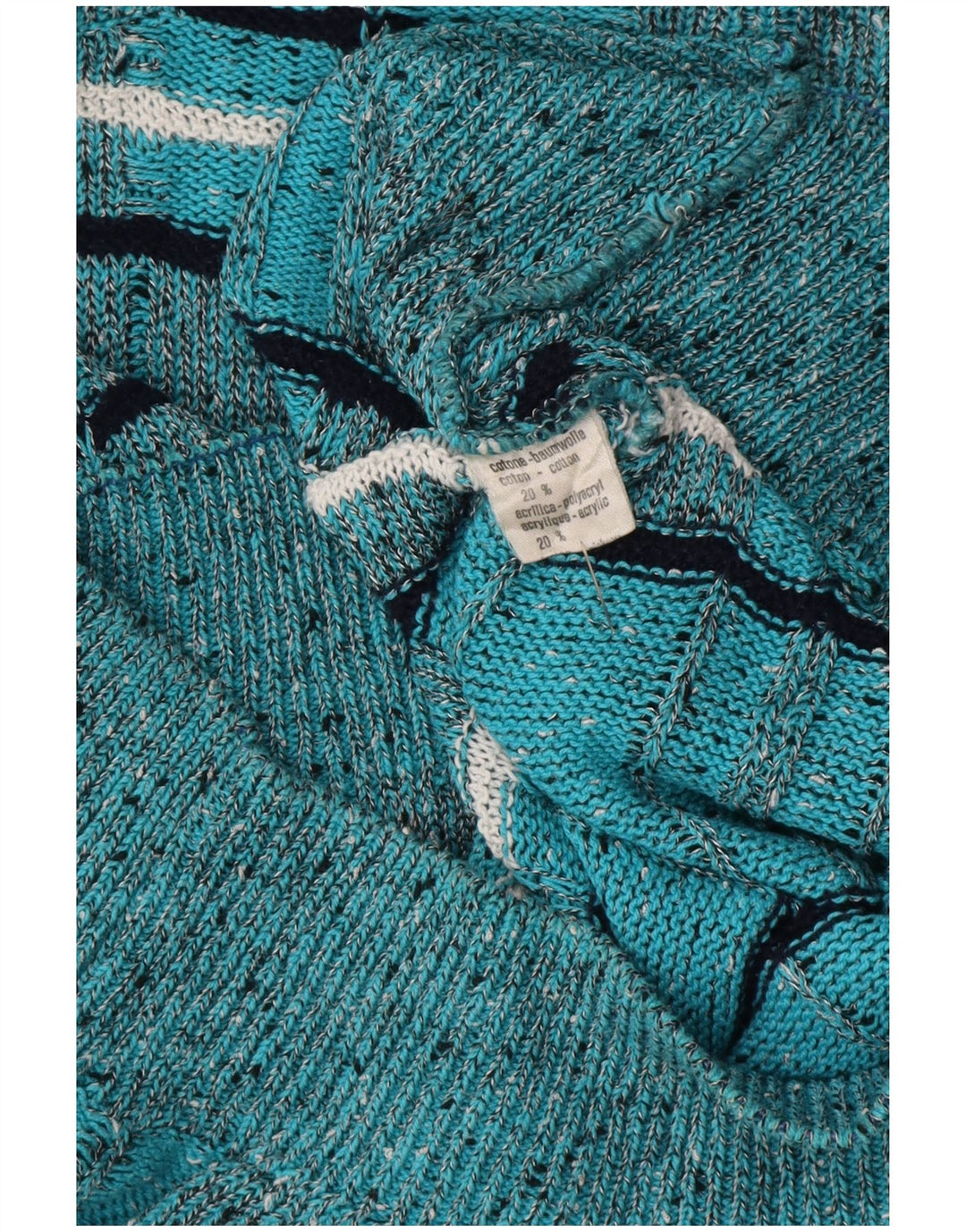 Les Jacquelines Mens Crew Neck Jumper Sweater IT 52 Large Blue Striped