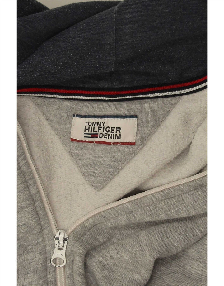 Tommy Hilfiger Mens Zip Hoodie Sweater Large Grey Flecked