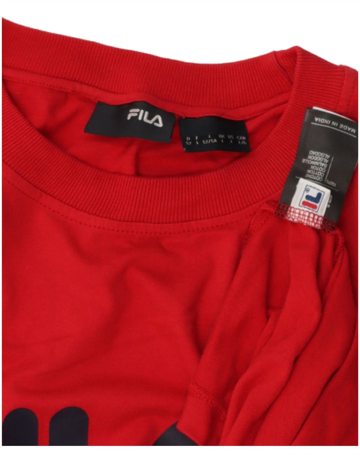 FILA Mens Graphic T-Shirt Top Large Red Cotton