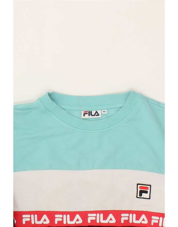 FILA Womens Graphic Sweatshirt Jumper UK 14 Medium Multicoloured Vintage Fila and Second-Hand Fila from Messina Hembry 