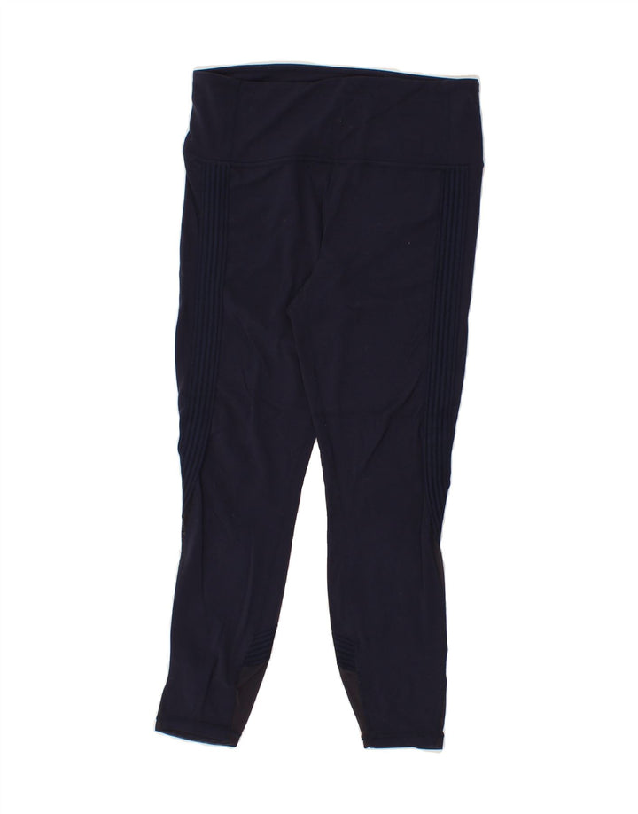 ATHLETA Womens Leggings UK 12 Medium Navy Blue Nylon Vintage Athleta and Second-Hand Athleta from Messina Hembry 