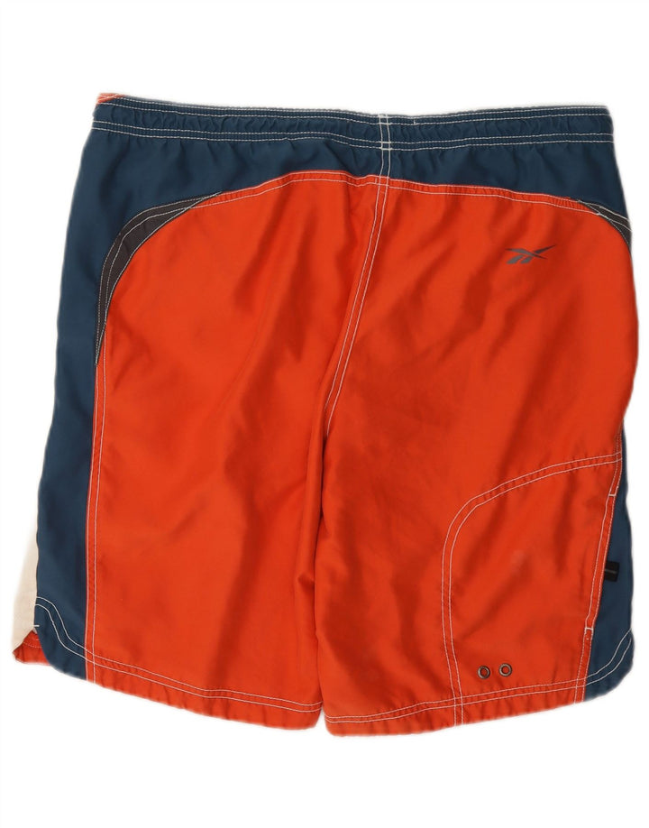 Reebok Mens Graphic Swimming Shorts Medium Orange Colourblock Polyester