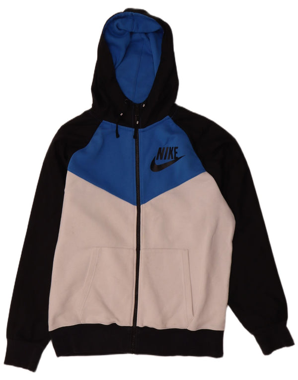 Nike Sudadera con capucha y cremallera gráfica para hombre, talla grande, algodón multicolor con bloques de color