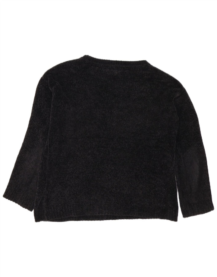 VOLCOM Womens Oversized Boat Neck Jumper Sweater US 0/2 XS Black Wool